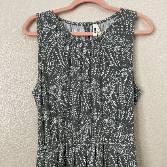 Pact Jumpsuit Womens Large Green Floral Jersey Knit Organic Cotton Straight Leg - Picture 4 of 12